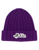 logo patch knitted beanie