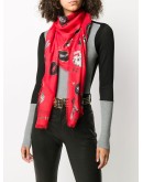 queen of hearts skull print scarf