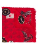 queen of hearts skull print scarf