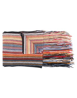 striped wool blend scarf
