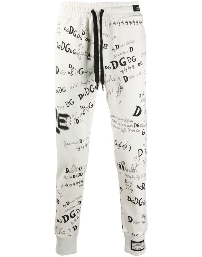 all-over logo print track pants