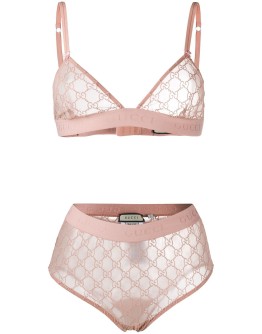 GG embroidered lingerie set