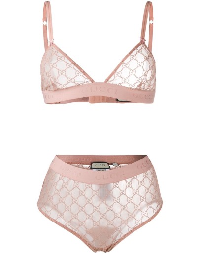 GG embroidered lingerie set