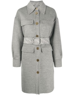 FF-motif single-breasted coat