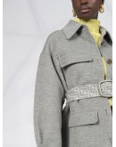 FF-motif single-breasted coat