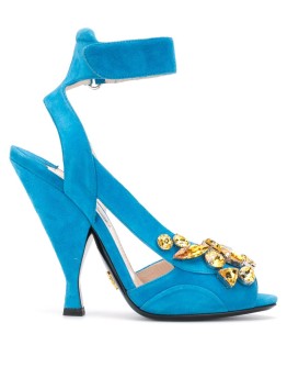 crystal-embellished peep toe sandals