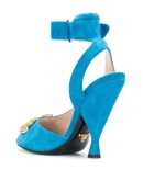 crystal-embellished peep toe sandals