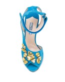 crystal-embellished peep toe sandals