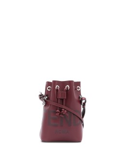 debossed-logo bucket bag