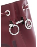 debossed-logo bucket bag