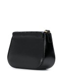calf leather logo plaque bag