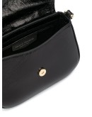 calf leather logo plaque bag