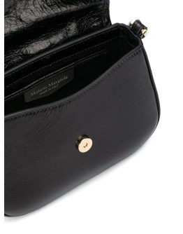 calf leather logo plaque bag