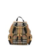 small check-print backpack