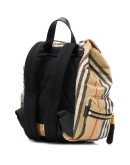 small check-print backpack