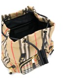 small check-print backpack