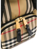 small check-print backpack