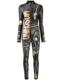 zip print jumpsuit