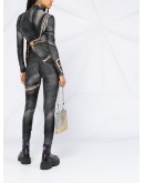 zip print jumpsuit