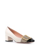 buckle pumps with block heel