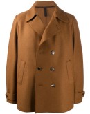double-breasted felt pea coat