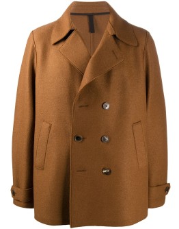 double-breasted felt pea coat