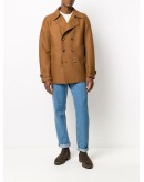double-breasted felt pea coat