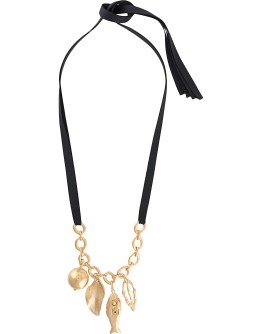 ribbon-tie charm necklace