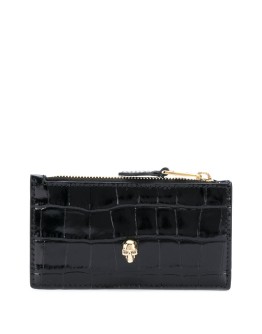 Skull flat zip purse