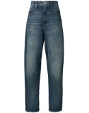 high-waisted tapered jeans