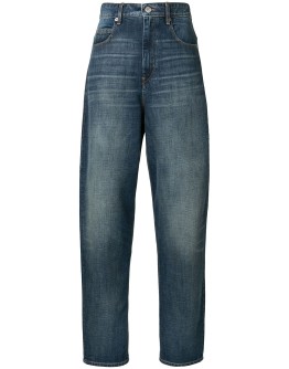 high-waisted tapered jeans