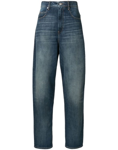 high-waisted tapered jeans