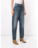 high-waisted tapered jeans