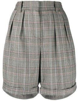 plaid high-waist shorts