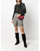 plaid high-waist shorts