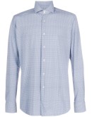 cutaway collar printed shirt