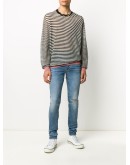 ripped mid-rise skinny jeans