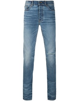 ripped mid-rise skinny jeans
