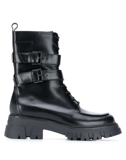 buckle detail combat-boots