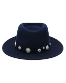 coin-embellished fedora hat