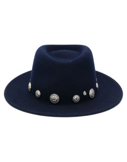 coin-embellished fedora hat