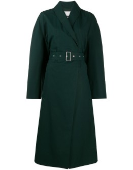 shawl collar belted coat
