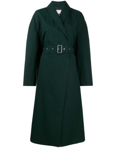 shawl collar belted coat