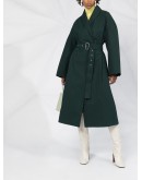 shawl collar belted coat