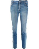 lace-side cropped skinny jeans