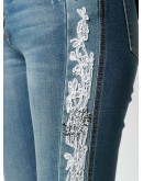 lace-side cropped skinny jeans