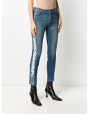 lace-side cropped skinny jeans
