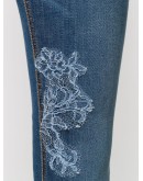 lace-appliqué skinny jeans