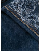 lace-appliqué skinny jeans