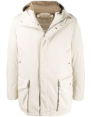 hooded mid-length parka